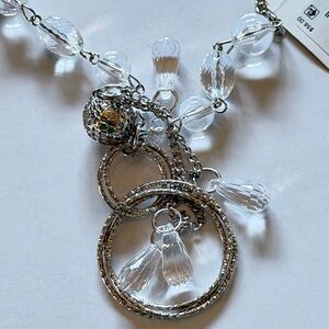 Ralph Lauren Silver and Clear Beaded Necklace